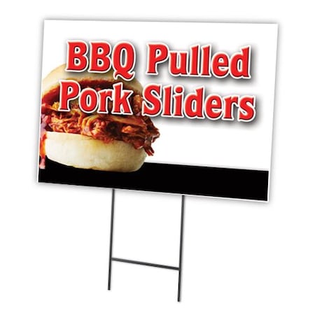 Signmission Bbq Pulled Pork Sliders Yard & Stake outdoor plastic coroplast window, 1824-Bbq Pulled Pork Sliders C-1824-DS-Bbq Pulled Pork Sliders